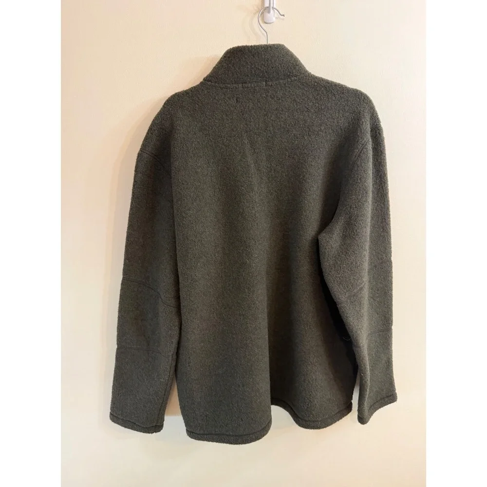 Smartwool Hudson Trail Fleece Half Zip Sweater Mens XL Dark Green Hiking